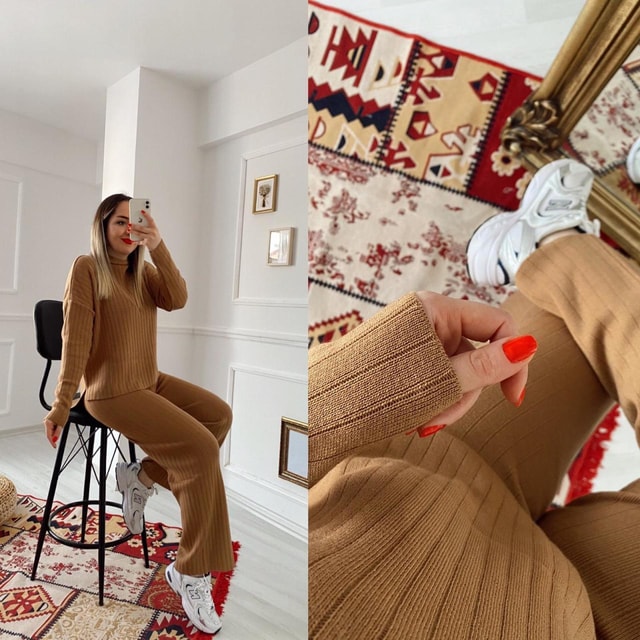 Camel Balıkçı Yaka Triko Takım