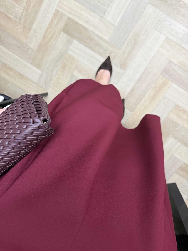 Mabel Şal Aksesuarlı Prenses Model Elbise Bordo