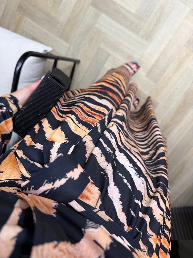 Orj Marka Model Beli Lastıklı Zebra Elbise