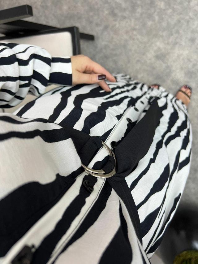 Orj Zr Marka Zebra Kuşaklı Elbise