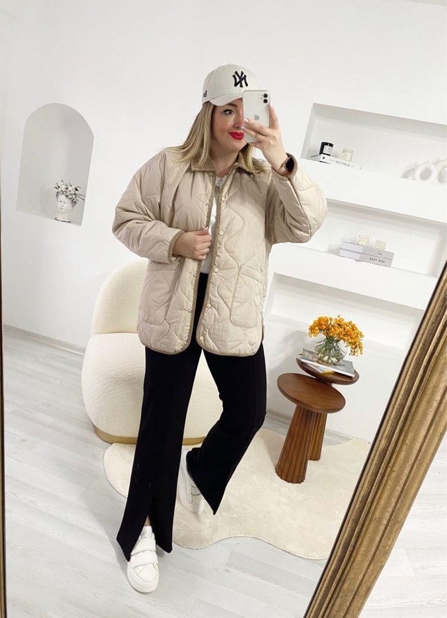 Paça Detaylı Beli Lastikli Kumaş Pantolon