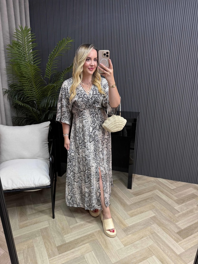 Serena Model Zebra Desen Elbise