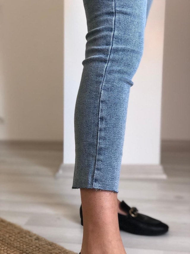 Topshop Yüksek Bel Düğmeli Jean
