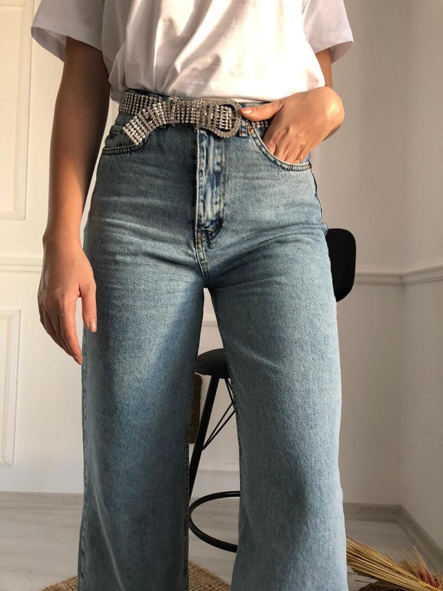 Yüksek Bel Orj Kot Rengi Jean