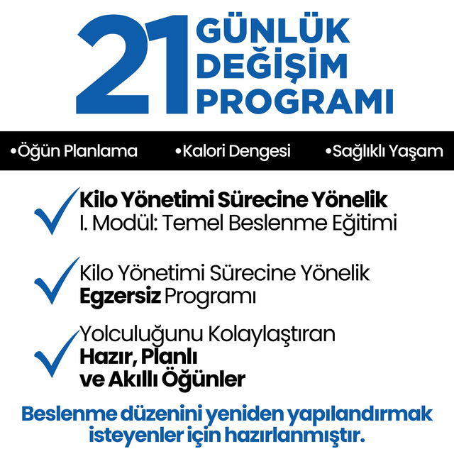 21 Günlük Planlı Hazır Öğün Paketi