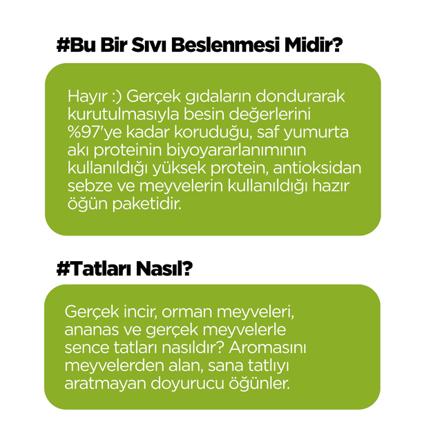 21 Günlük Planlı Hazır Öğün Paketi (2 Ana + 1 Ara Öğün İçerir)