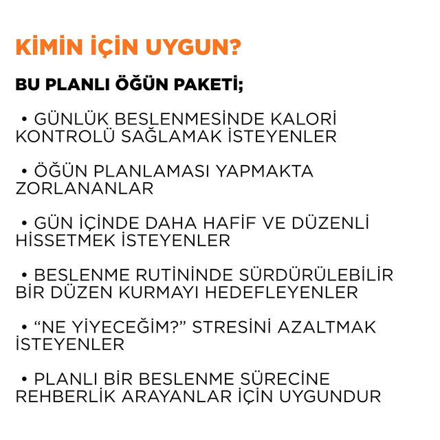 21 Günlük Planlı Öğün Seti