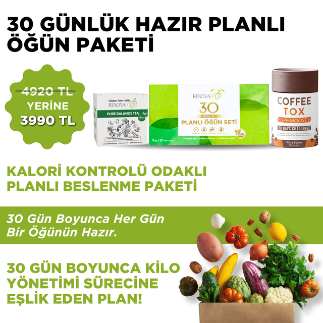 30 Günlük Planlı Hazır Öğün Paketi