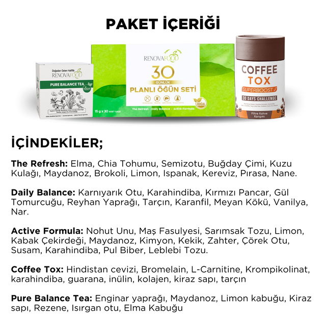 30 Günlük Planlı Hazır Öğün Paketi