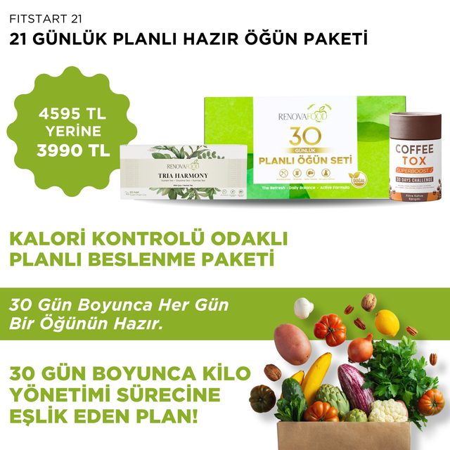 30 Günlük Planlı Hazır Öğün Paketi (Günde 1 Öğün Kolaylığı)