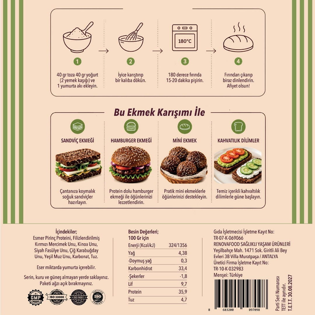 Yüksek Proteinli Ekmek Karışımı