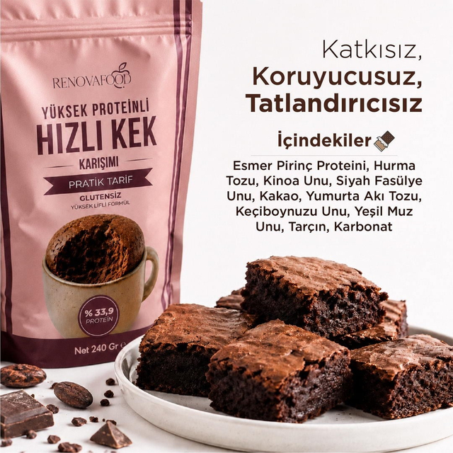 Yüksek Proteinli Hızlı Kek Karışımı