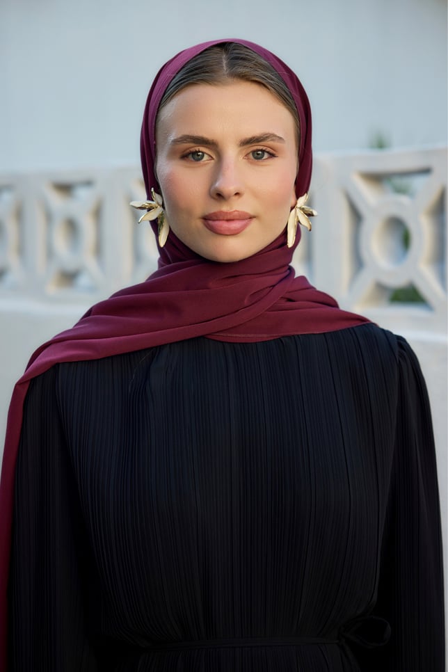 Mürdüm Kristal Krep Şal