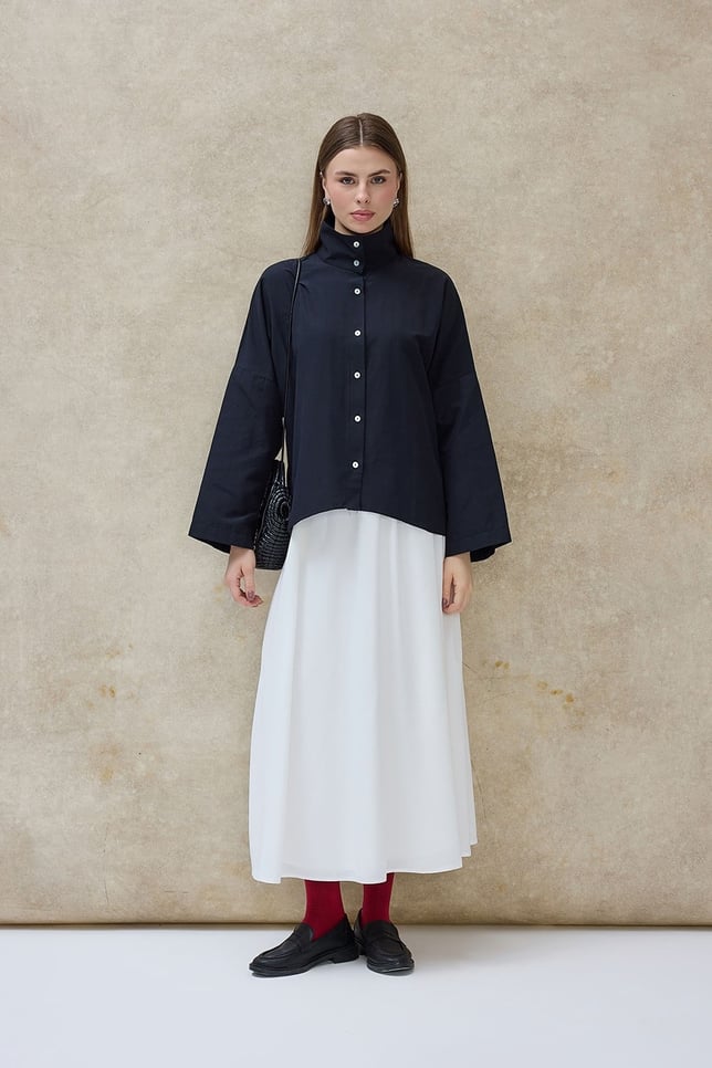 Siyah Neva Basic Gömlek 