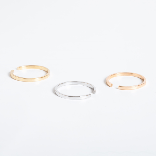 Open Adjustable Cuff Style Band Solid Gold Ring