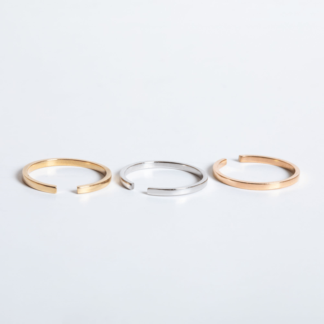 Open Adjustable Cuff Style Band Solid Gold Ring