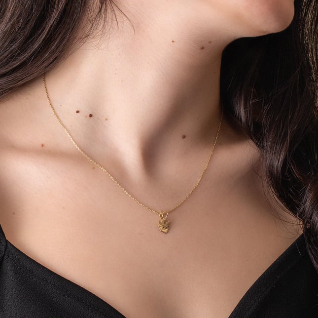 Bee & Honeycomb Solid Gold Necklace