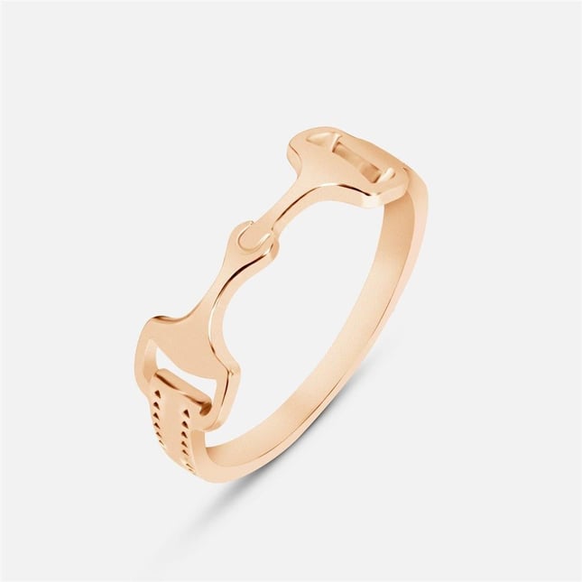 Equestrian Snaffle Bit Solid Gold Ring