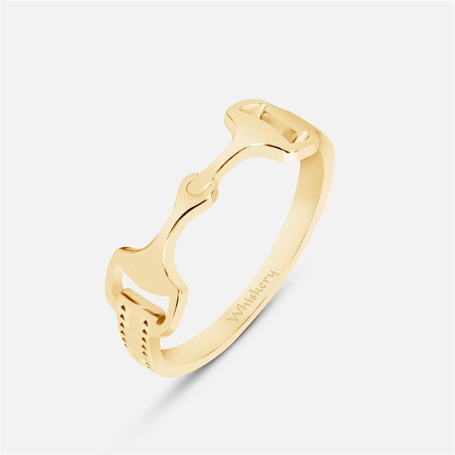 Equestrian Snaffle Bit Solid Gold Ring