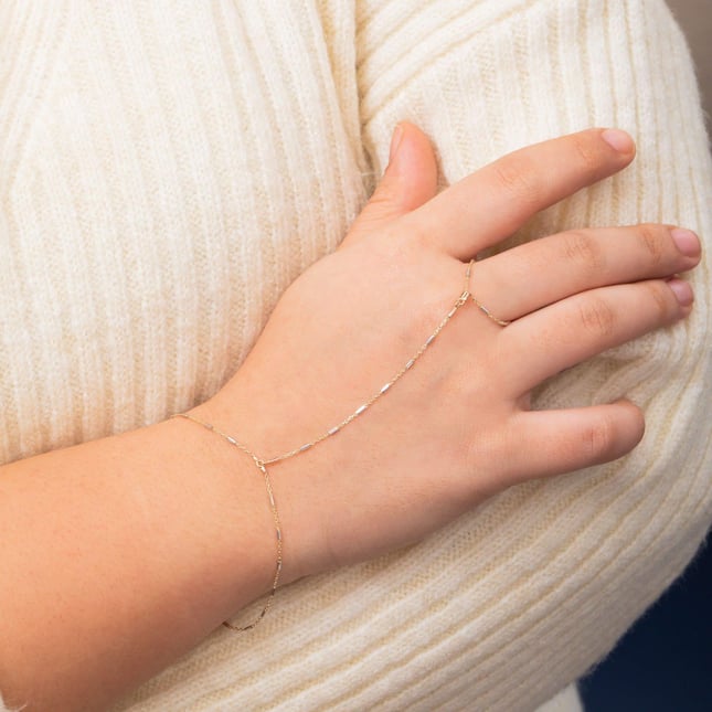 Tube Solid Gold Hand Chain