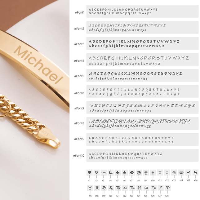 Engraved Curb Chain Solid Gold Bracelet