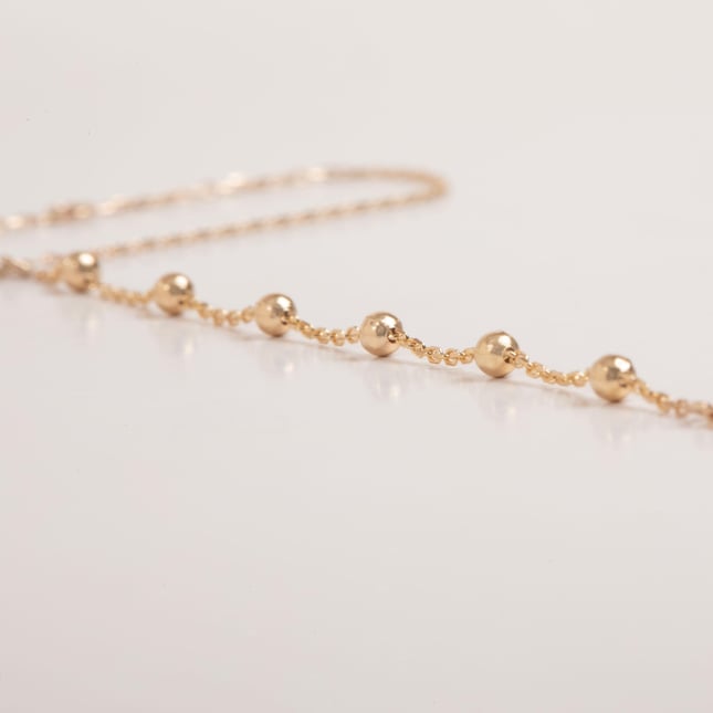 Ball Solid Gold Hand Chain