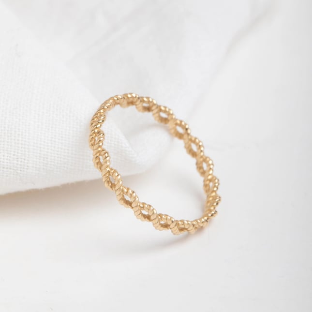 Rope Braid Solid Gold Ring