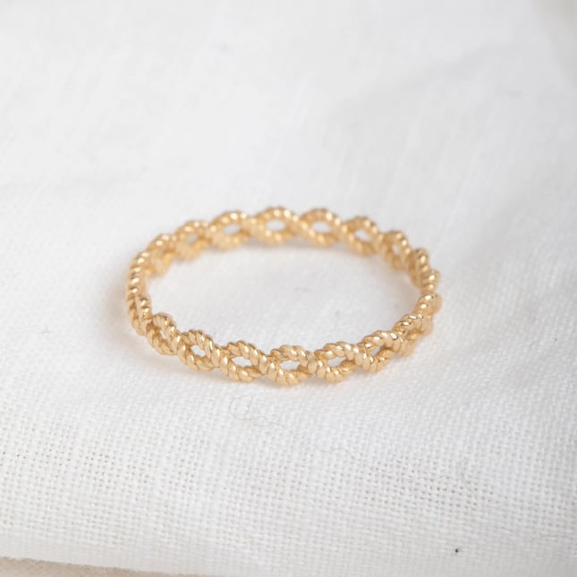 Rope Braid Solid Gold Ring