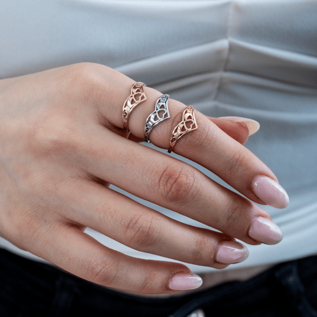 Claddagh Heart Solid Gold Ring