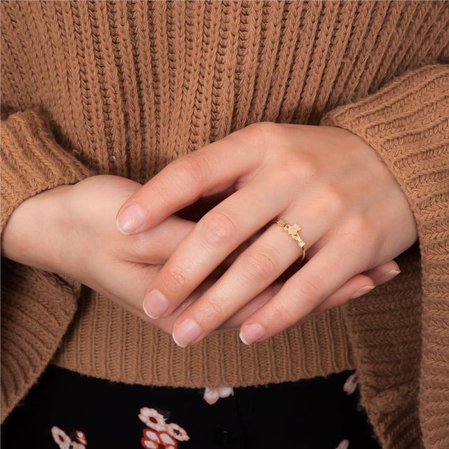 Claddagh Ring Minimalist Petite Irish Heart Promise Solid Gold Ring