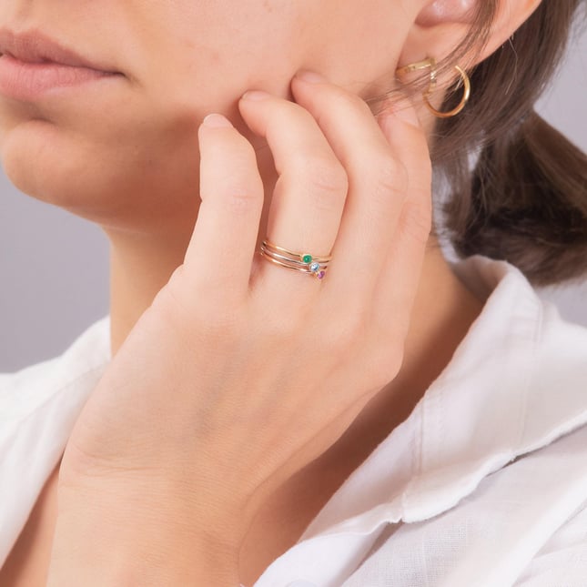 CZ Birthstone Solitaire Promise Solid Gold Ring