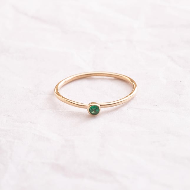 CZ Birthstone Solitaire Promise Solid Gold Ring