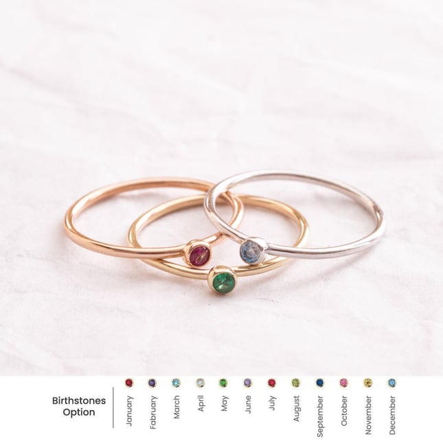 CZ Birthstone Solitaire Promise Solid Gold Ring