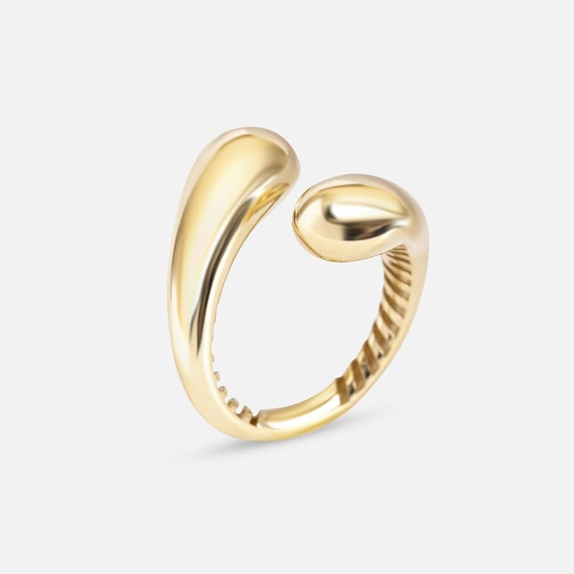 Double Dome Wrap Solid Gold Ring