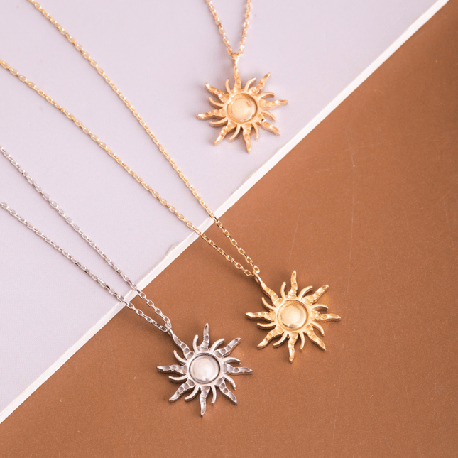 Sun Solid Gold Necklace