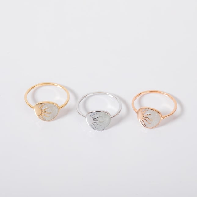 Solid Gold Sun Ring
