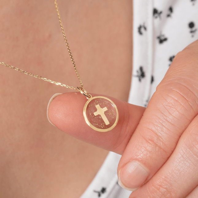 Cross Solid Gold Necklace