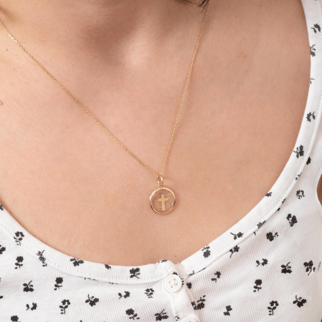Cross Solid Gold Necklace