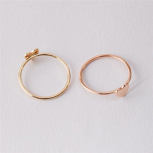 Heart Cross Solid Gold Ring