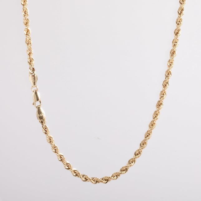Rope Chain Solid Gold Necklace