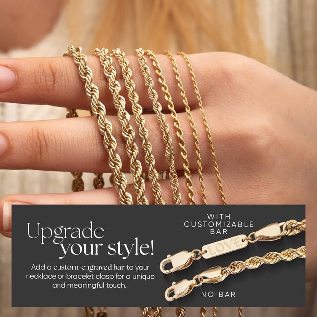 Rope Chain Solid Gold Necklace