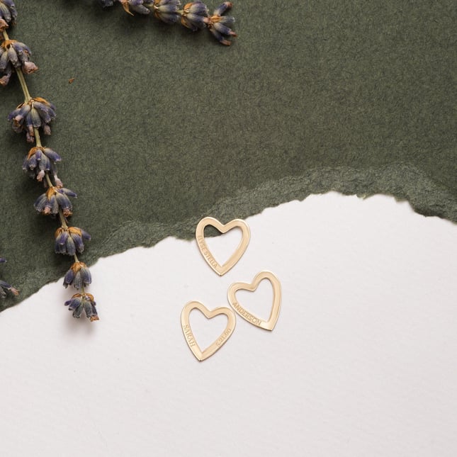 Heart Engraved Solid Gold Necklace