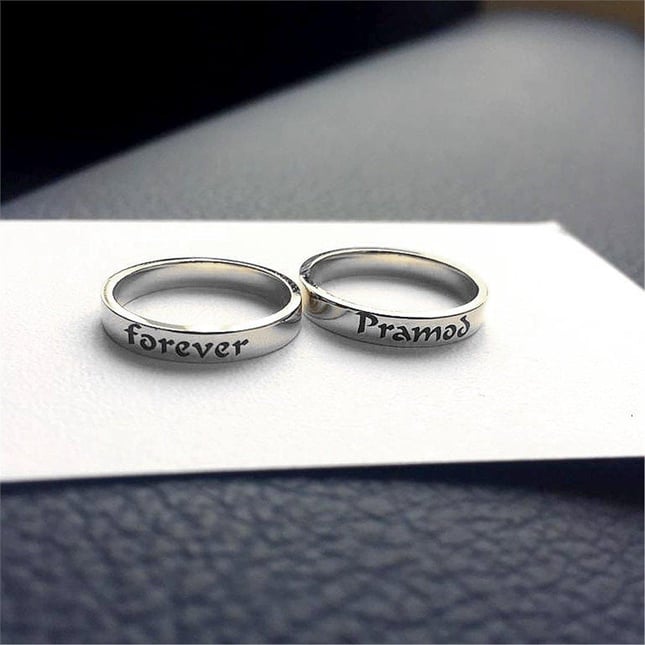 Classic Comfort Fit Band Initial Solid Gold Wedding Band
