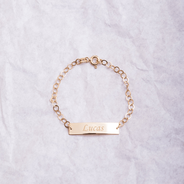 Engraved Solid Gold Bracelet