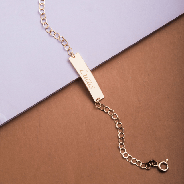 Engraved Solid Gold Bracelet