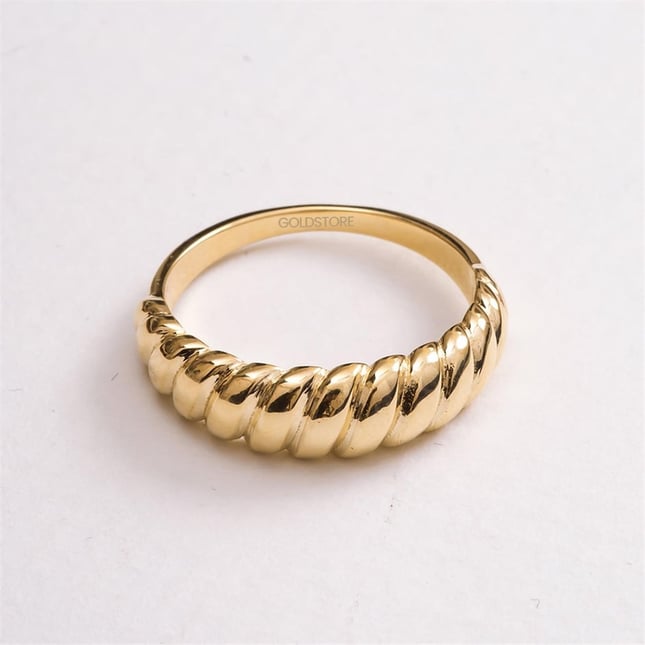 Dome Croissant Solid Gold Ring
