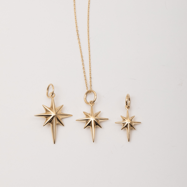 North Star Solid Gold Necklace