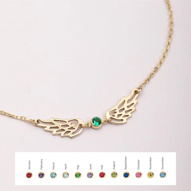 CZ Angel Wing Angel Engraved Solid Gold Bracelet