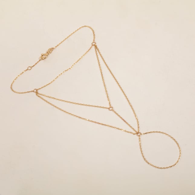 Multi-Strand Plain Chain Solid Gold Hand Chain