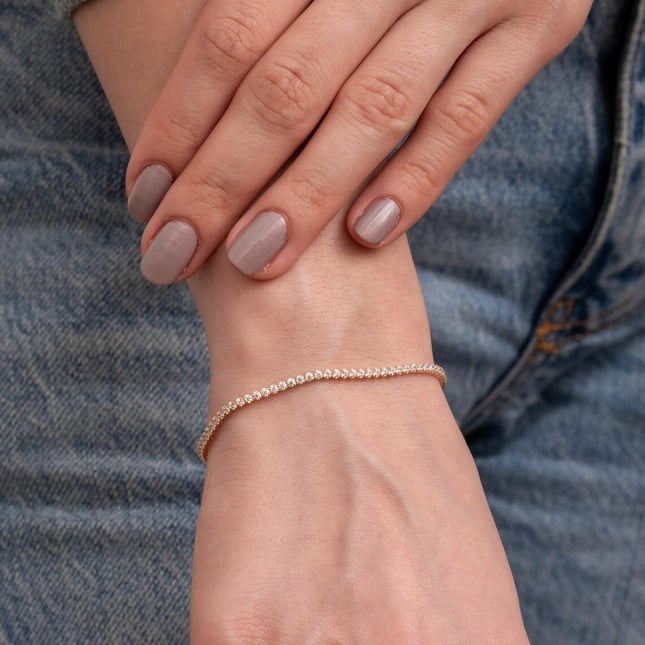 Tennis Solid Gold Bracelet